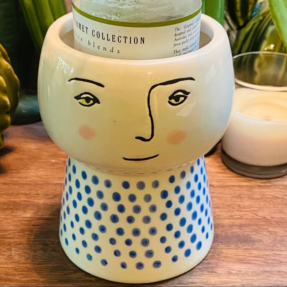 🌿Large Stoneware Family Planter/Vase Blue/White - Picture 2 of 16